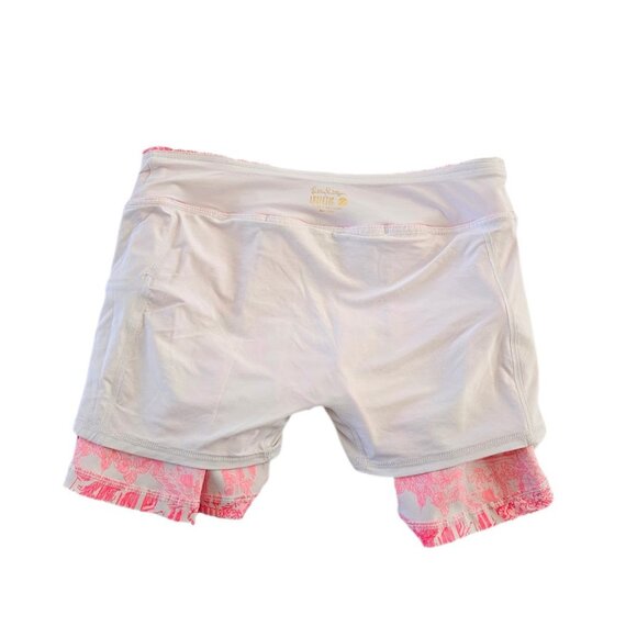 Lilly Pulitzer Luxletic Malaga Skort Toile UPF 50+ Pink White 6 - Picture 6 of 11